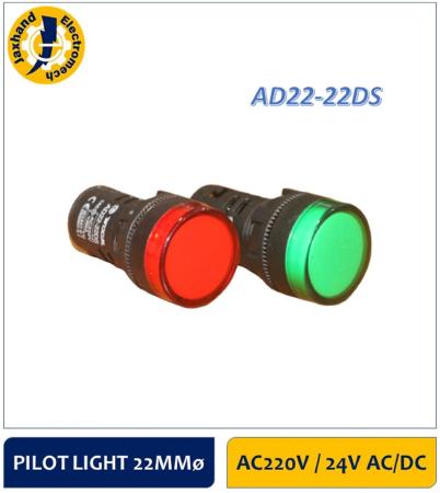 22mm LED Pilot Light Set - Green & Red, AC220V/24V