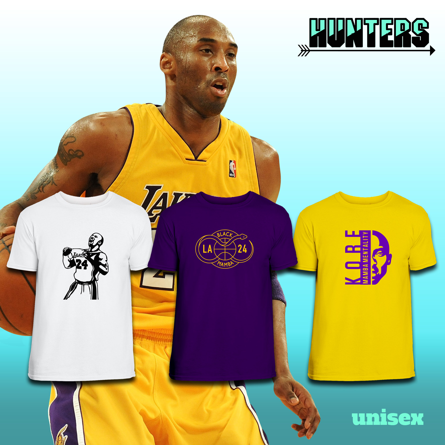 Kobe Bryant Black Mamba Number 24 NBA 2K24 T-Shirt - Masteez