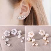 B.TWO Elegant Korean Pearl Diamond Earrings