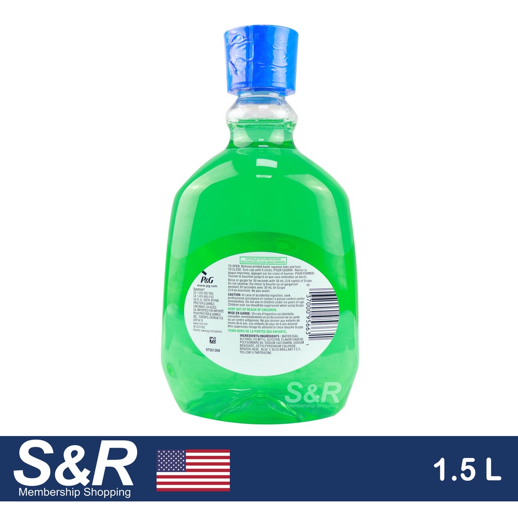 Crest Scope Classic Mouthwash, Original Formula, - 1.5 l