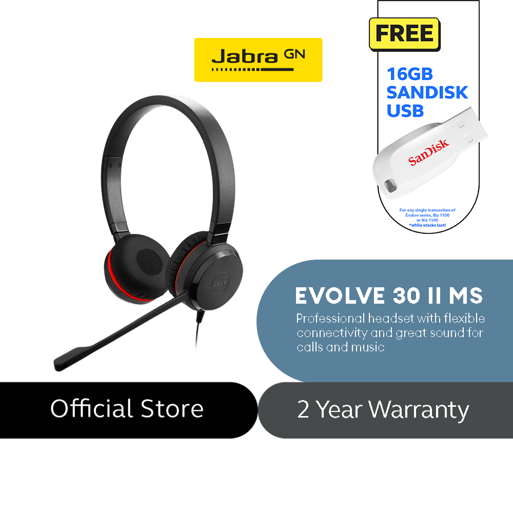Jabra EVOLVE 20 UC Stereo Headset (Foam) 4999-829-209 B&H Photo