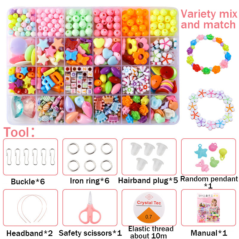 Creative DIY Toy Handmade Beaded Toy Set Girl Diy Bracelet Kit Accessories  Jewelry Educational Toys