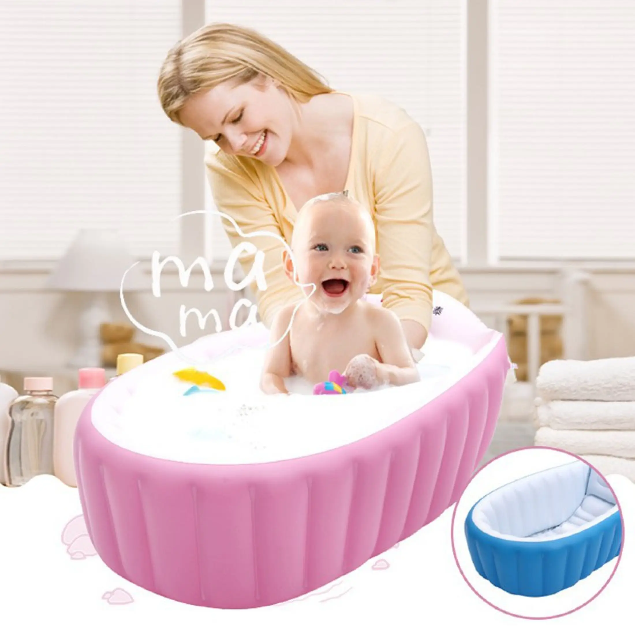 Portable Baby Bathtub Inflatable Child Keep Warm Bath Tub Lazada Ph