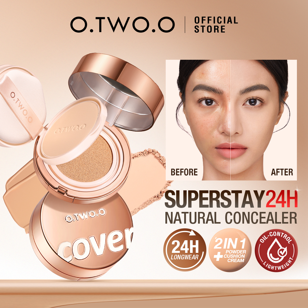 Discount on O.Two.O  shoes - SKU: O.Two.O 2 In 1 Air Cushion Cream Face Powder All In One Long-Lasting Buildable Coverage Waterproof S