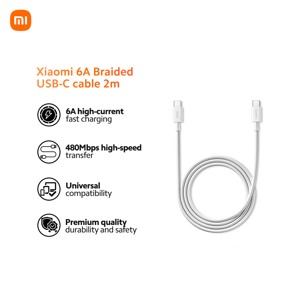 Xiaomi 6A Braided USB-C cable 2m
