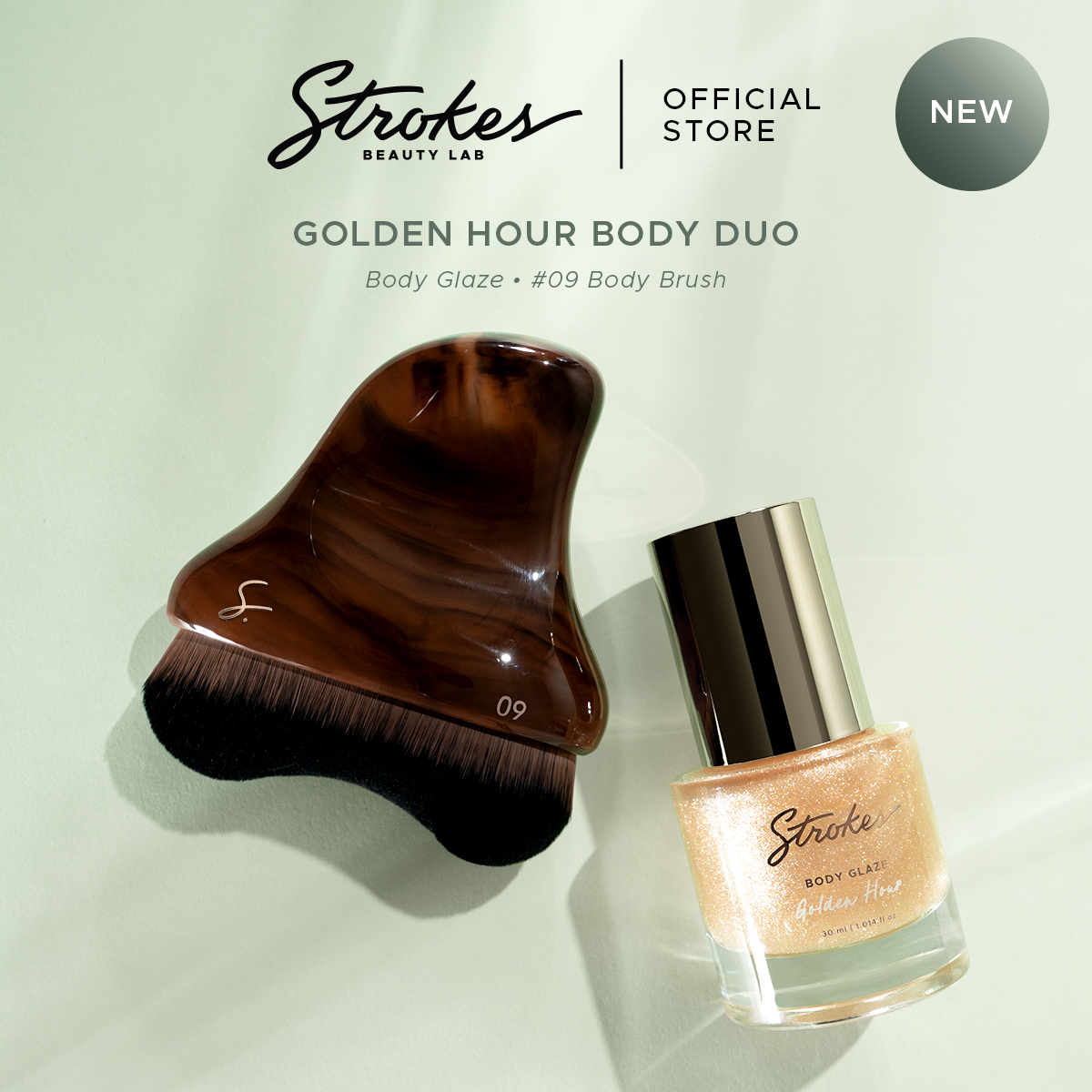Discount on Strokes Beauty Lab  shoes - SKU: Strokes Golden Hour Body Duo [Body Glaze & Body Brush]