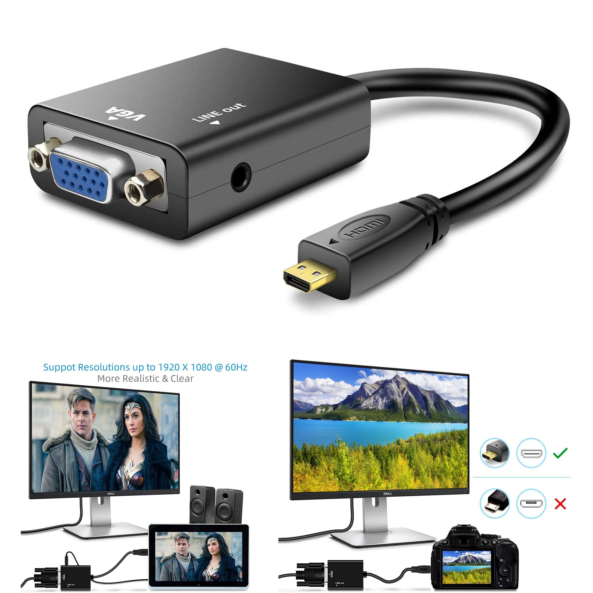 Eerlijk diagonaal diepvries Shop Micro Hdmi To Vga Female with great discounts and prices online - Aug  2023 | Lazada Philippines