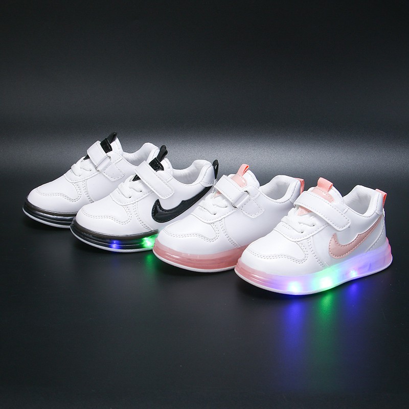 Haepe Children Cartoon Led Light Luminous Sport Sneakers Shoes Kids Baby Girls Boys,Athletic Trainers Boys and Girls Casual Running Shoes Slip on Sneakers Children Lightweight Breathable 
