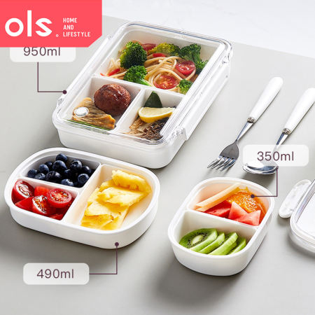 OLS Microwave Safe Lunch Box with Removable Compartments
