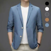 Men's Lightweight Summer Blazer - Ice Silk Sun Protection