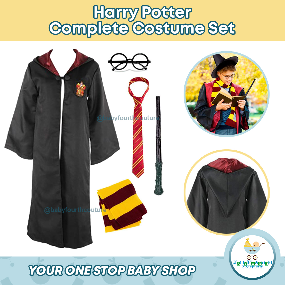 Harry Potter Kids/Toddlers Complete Gryffindor Costume Set