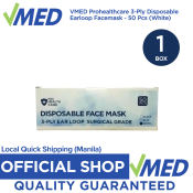 VMED Prohealthcare Disposable Facemask, 50pcs WHITE