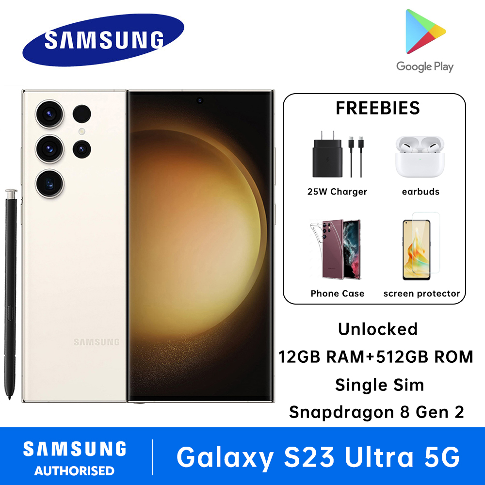 Samsung Galaxy S23 Ultra Single Sim 12GB RAM + 512GB ROM Cell Phone Factory Unlocked Android Smartphone 200MP Camera Night Mode Long Battery Life Presyo 39,999 Piso*Libreng Shipping