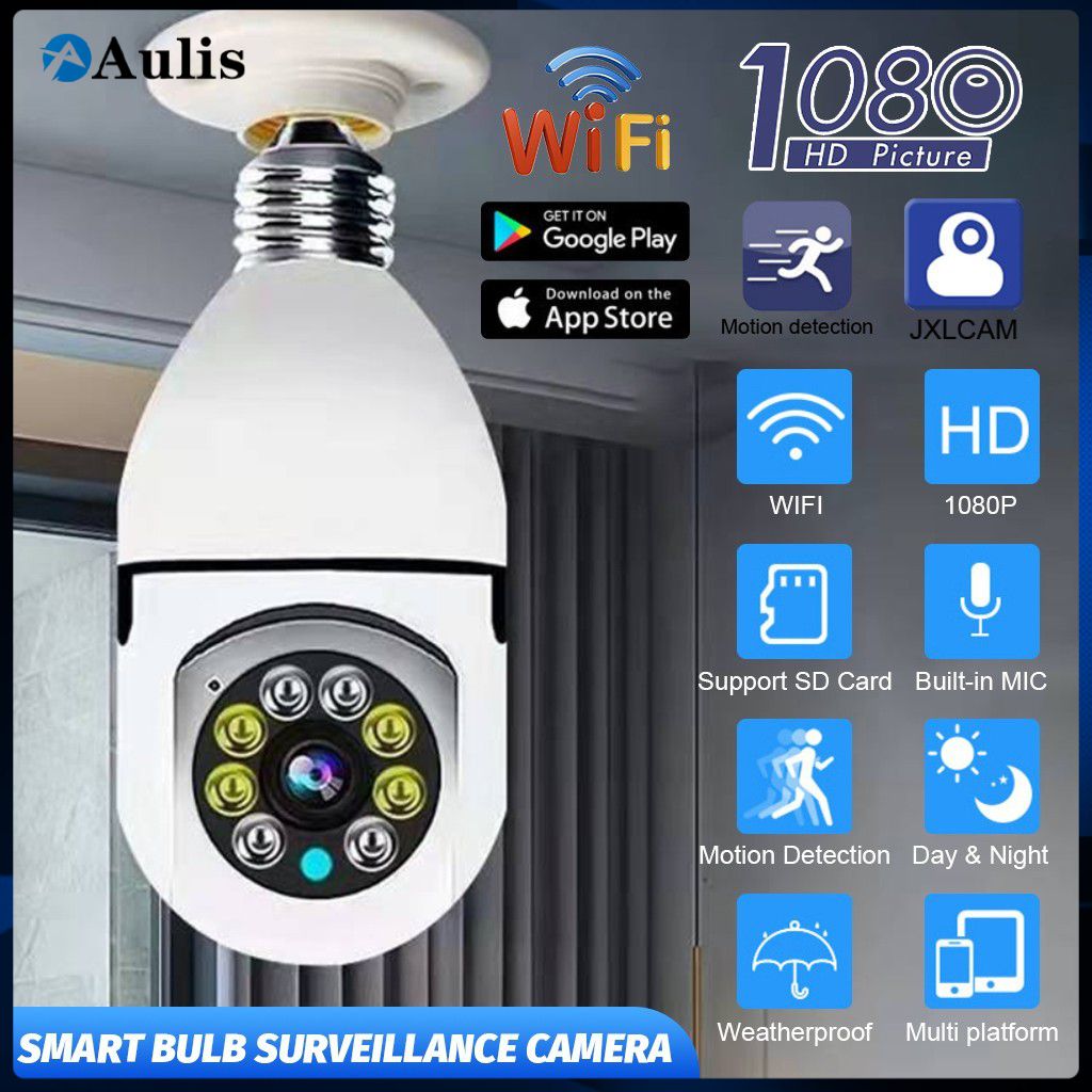 V380 1080P WiFi Security Bulb Camera with Night Vision