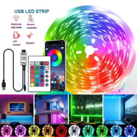 APP Controlled RGB LED Strip Lights for Room Decoration, Brand X