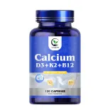 VitaLift Vitamin D3 + K2 + Calcium Supplement 5000IU Vitamin D3 và 100 mcg Vitamin K2 (MK-7) và Calcium 600mg Viên nang thúc đẩy hấp thụ canxi Tái tạo xương Miễn dịch