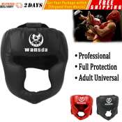 Adult Universal Red Black Closed Type Boxing Head Guard Sparring Helmet Mma Muay Thai Kickboxing Brace Head Protection Full Protection Boxing Helmet Boxing Gloves Punching Bag Shoes For Women Men Shorts Hand Wrap Ball