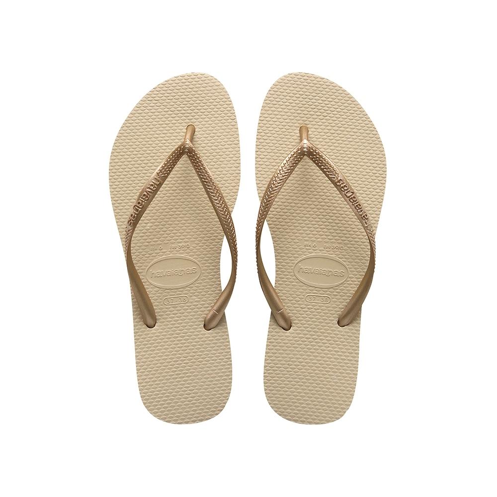 Havaianas Women's Slim Flip Flops (Sand Grey/ Light Golden)