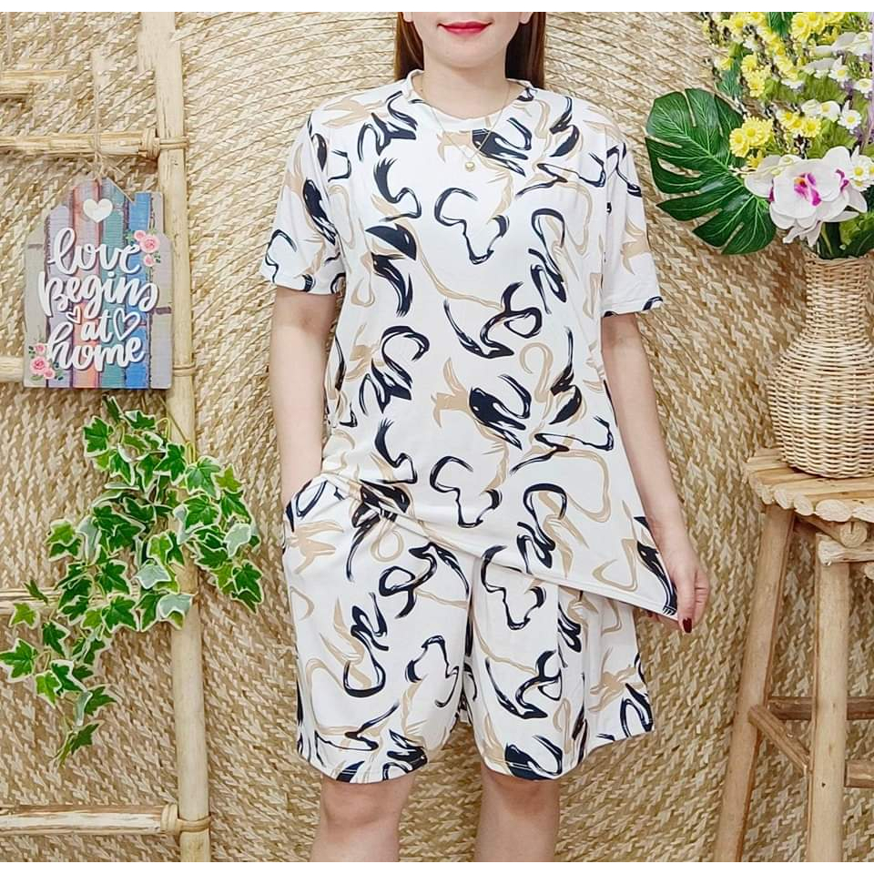 PLUS SIZE PRINTED TERNO TSHIRT SHORT UP TO 3XL