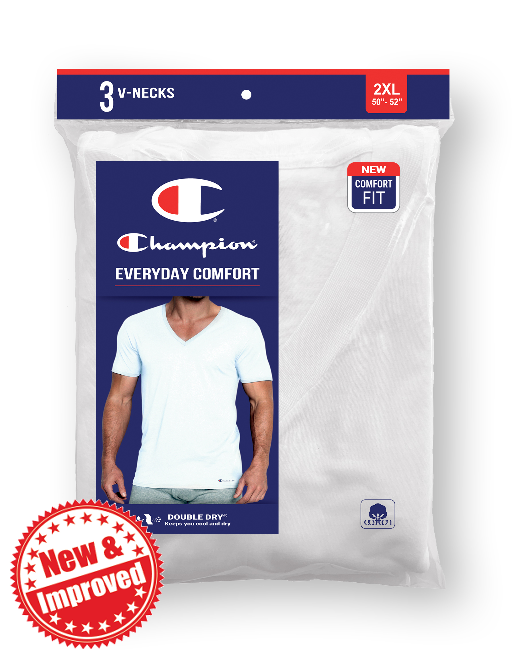 pcs Champion Mens V-Neck White T-Shirts 100% Cotton Casual