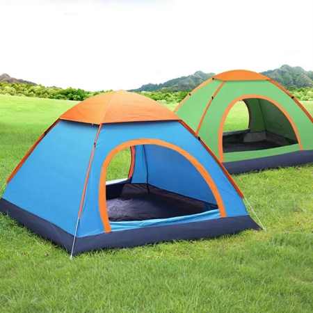 TJA Camping Tent Rainproof Mosquito Net Portable Quick Opening