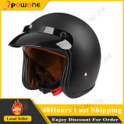 Retro Skull Cap Motorcycle Helmet - Adjustable Size (Brand: N/A)