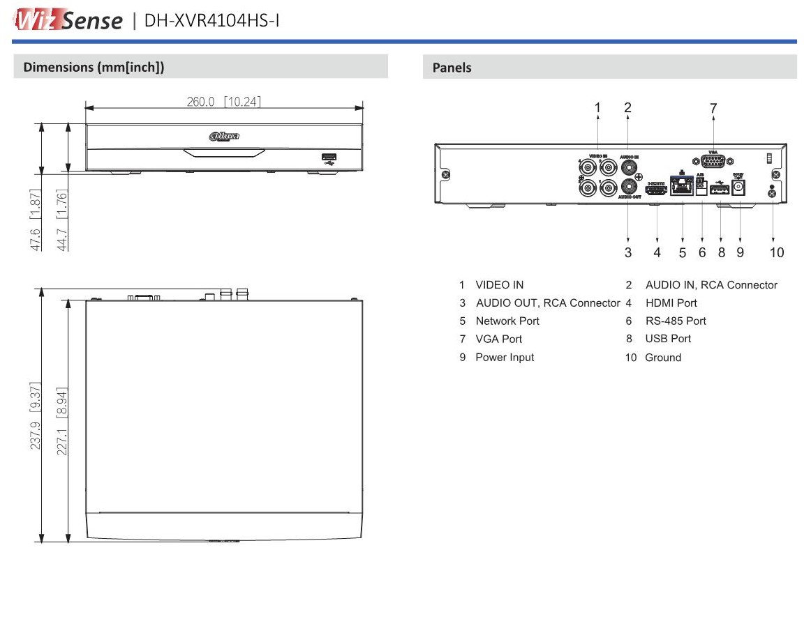 Dahua - XVR4104HS-I - Dahua - Enregistreur vidéo numérique XVR - ONVIF Dahua - XVR4104HS-I - Dahua - Enregistreur vidéo numérique XVR - ONVIF
