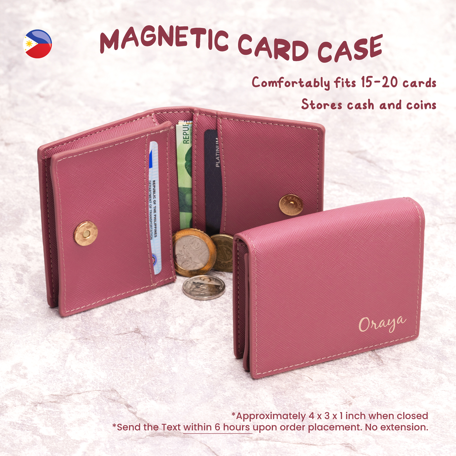 1 pc Personalized Magnetic Card Case Mini Small Wallet Leather Slim Sleek  Women Ladies Unisex Christmas Gift Organizer Cardholder Support Local  Philippines Lionheart Labels - Lazada | Lazada PH