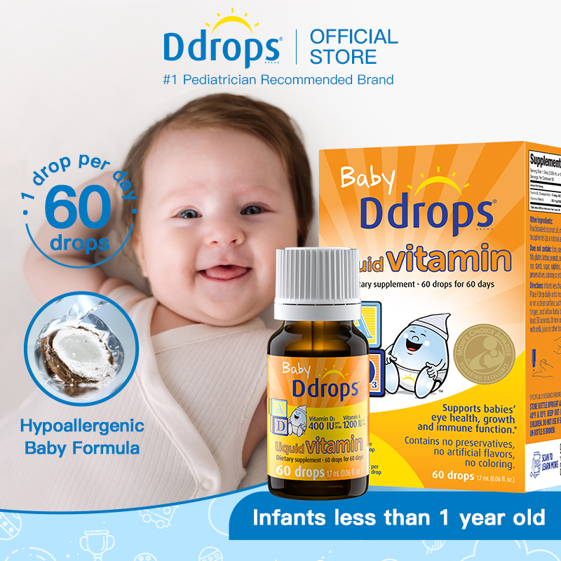 Ddrops Baby Vitamin A & D Liquid Supplement for Kids