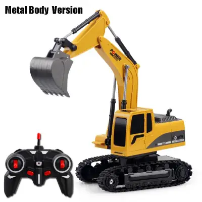 RC Excavator Toy 2.4Ghz 6 Channel 1:24 RC Engineering Truck Car Alloy and Plastic Excavator RTR for Kids Birthday Gift (2)