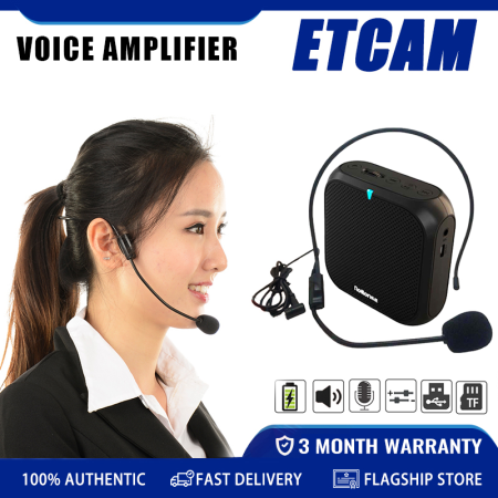 ETCAM Bluetooth Lapel Mic with Loud Speaker, Wireless Condenser