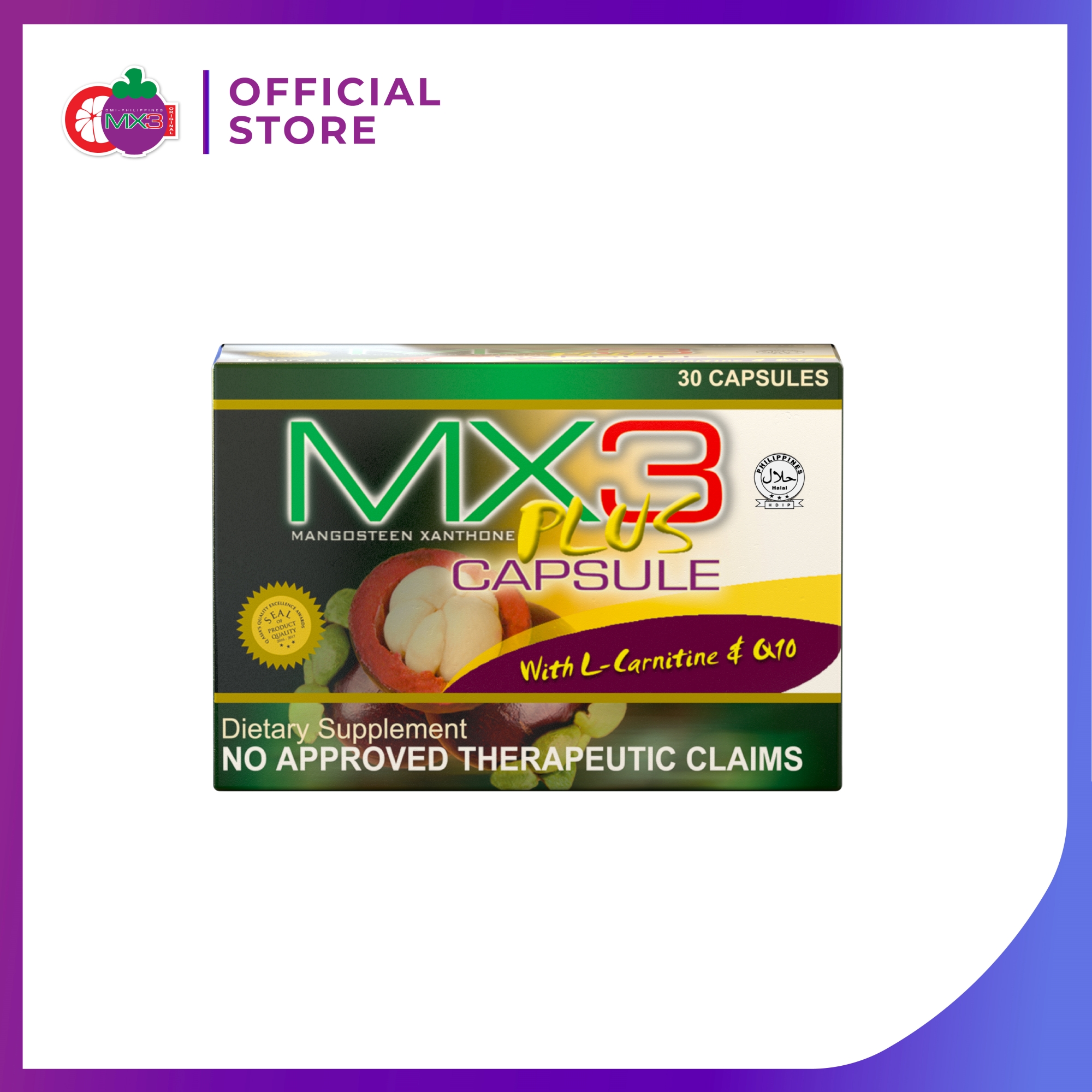mx3 with l carnitine 2 BOXES OF MX3 PLUS With L-CARNITINE & Q10, 30 CAPSULES EACH BOX main image 0