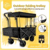 Collapsible Wagon Utility Cart - Heavy Duty & Large Capacity