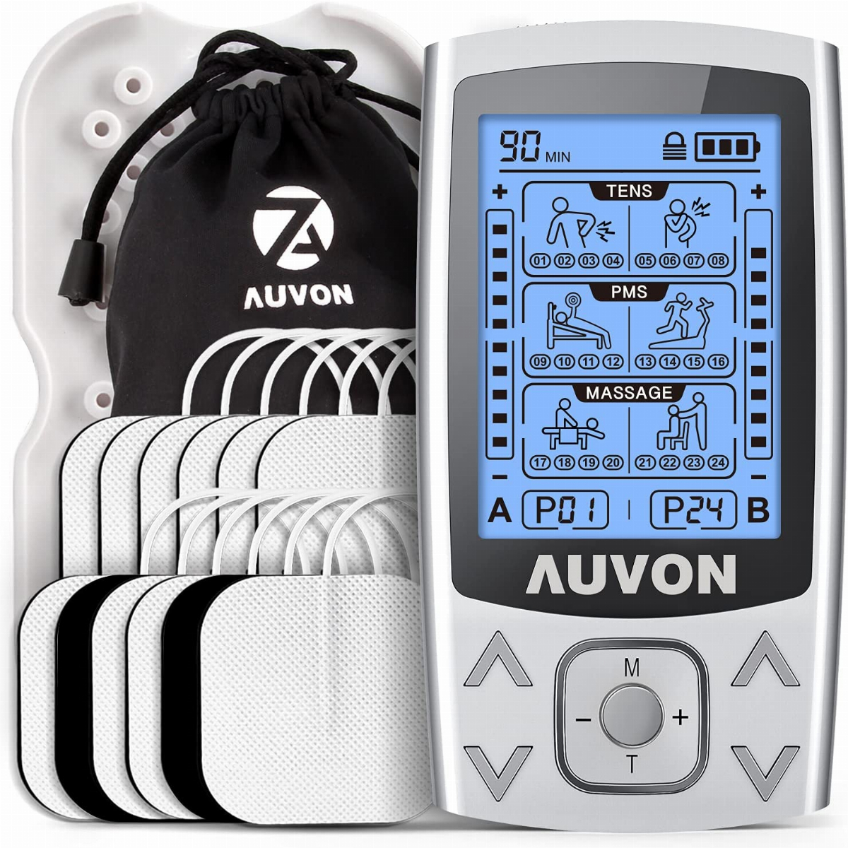 AUVON TENS Unit 3-in-1 36 Modes Rechargeable EMS Massage Machine