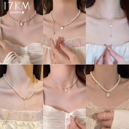 17KM Pearl Necklace Choker - Elegant Women's Fashion Jewelry