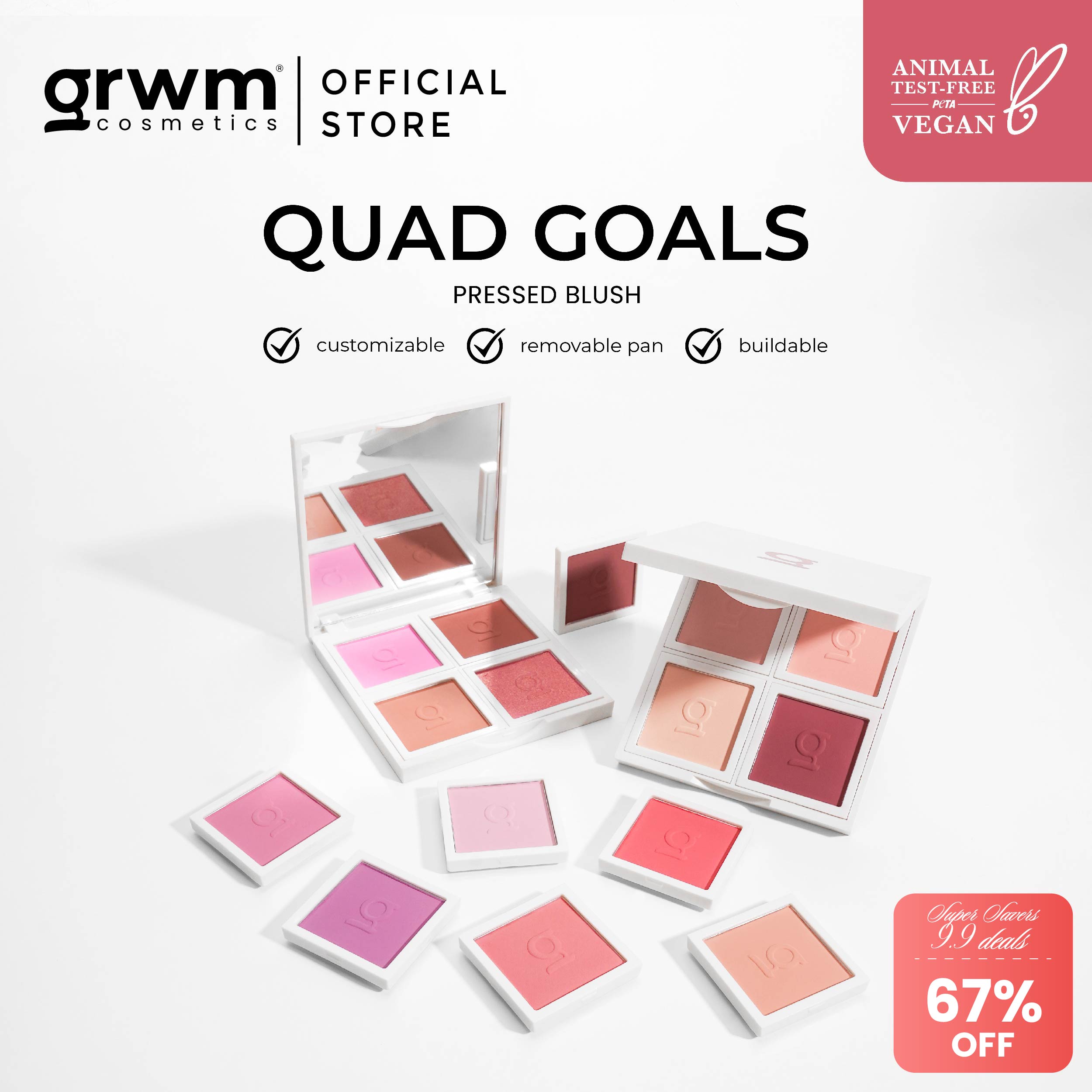 Discount on Grwm Cosmetics  shoes - SKU: Grwm Cosmetics Quad Goals - Blush