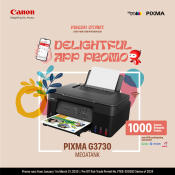 Canon PIXMA G3730 Printer: Wi-Fi, AirPrint, Copy, Scan, 2