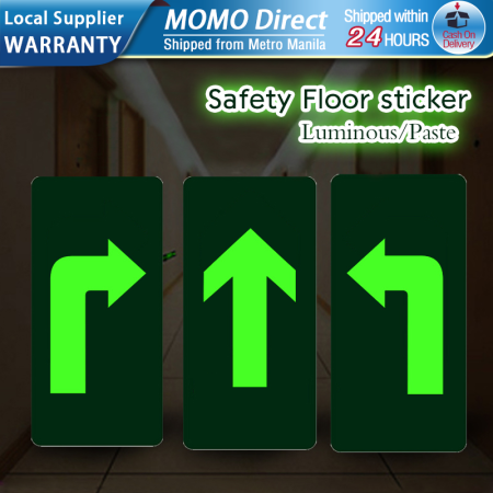 Self-adhesive Safety Exit Sign Self-Luminous Wall Ground Sticker with Arrows Wall Sticker Decal for Emergency Door Gate Safety