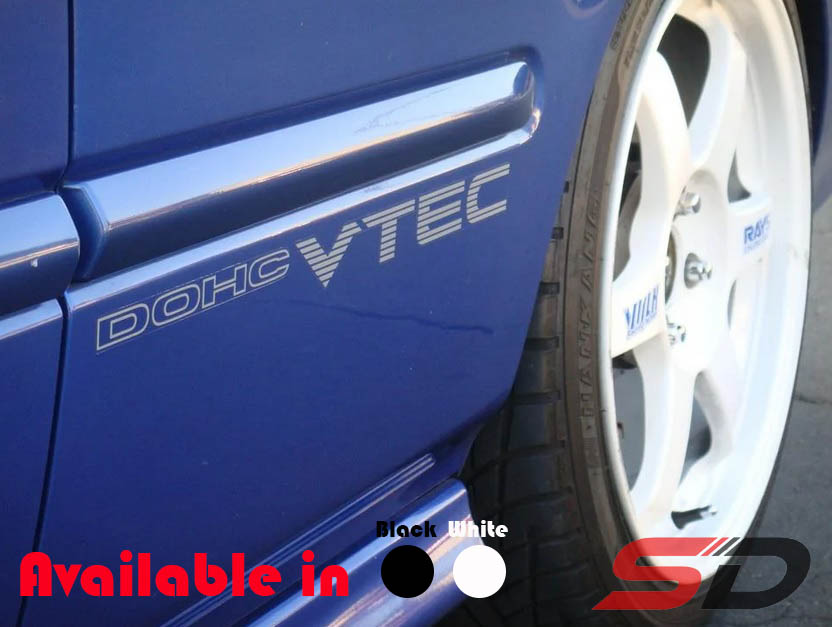 2-Pack I-VTEC SOHC Black Vinyl Decal Stickers | Gloss Or Matte, Racing Style