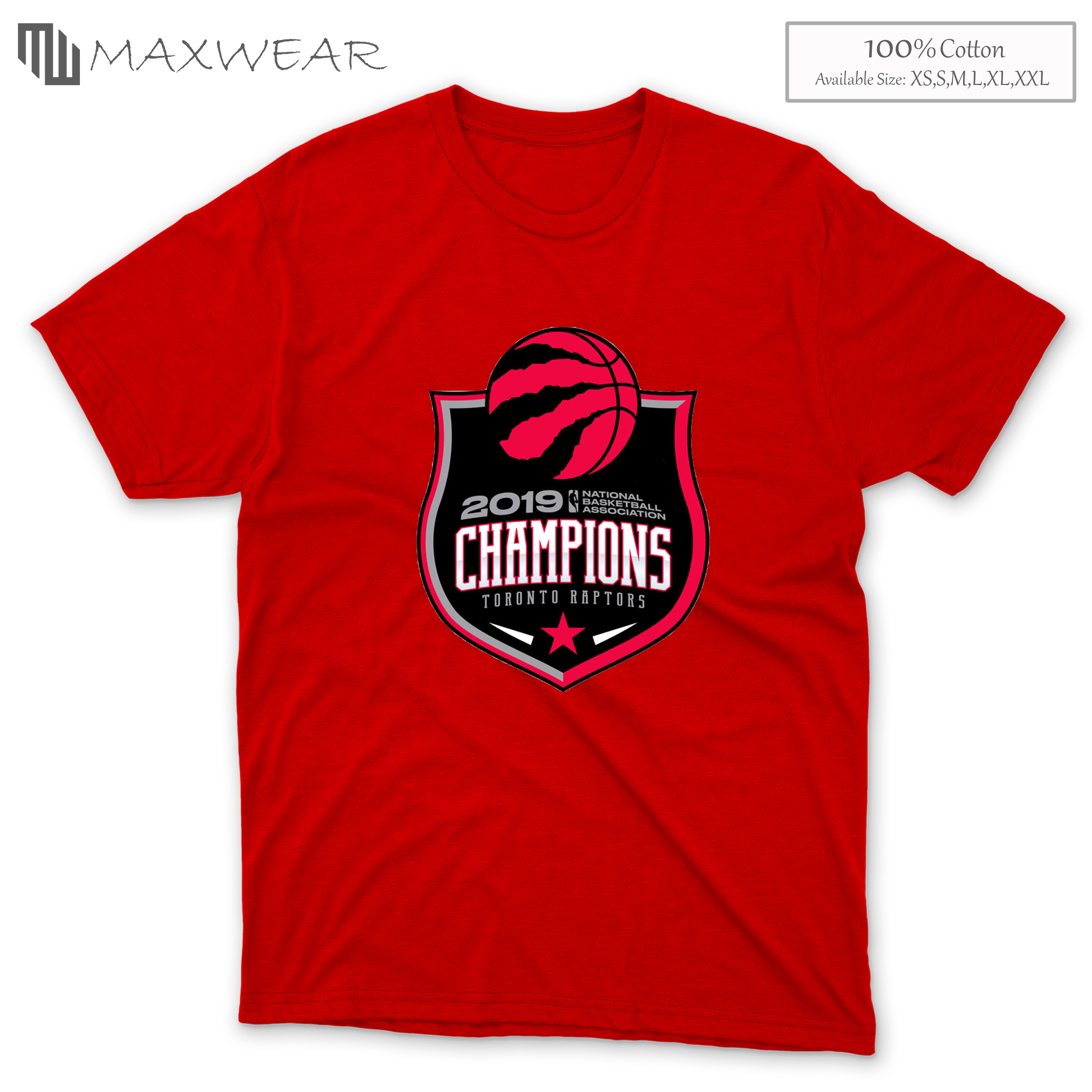 Toronto Raptors 2019 NBA Champions T Shirt Size Large