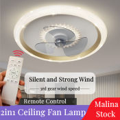 20" Ceiling Fan with Lights, Remote Control, Tricolor Dimming