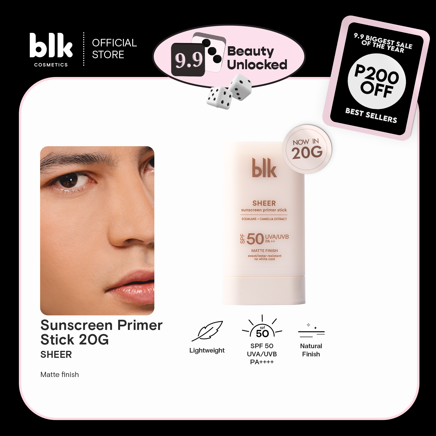 Discount on Blk Cosmetics  shoes - SKU: Blk Cosmetics Universal Sheer Sunscreen Primer Stick Spf50 Uva/Uvb Pa++ 20g