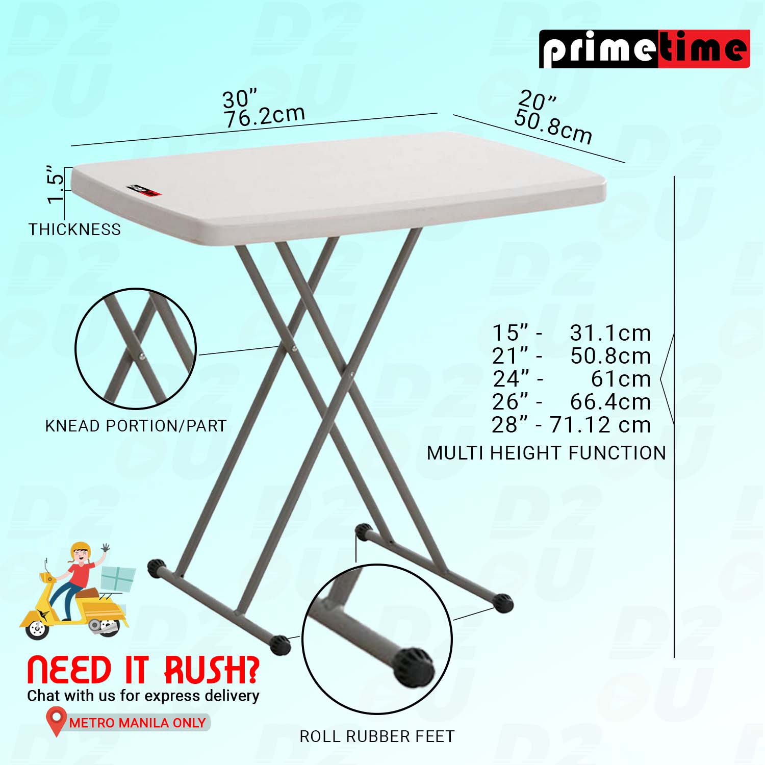 length width height of table