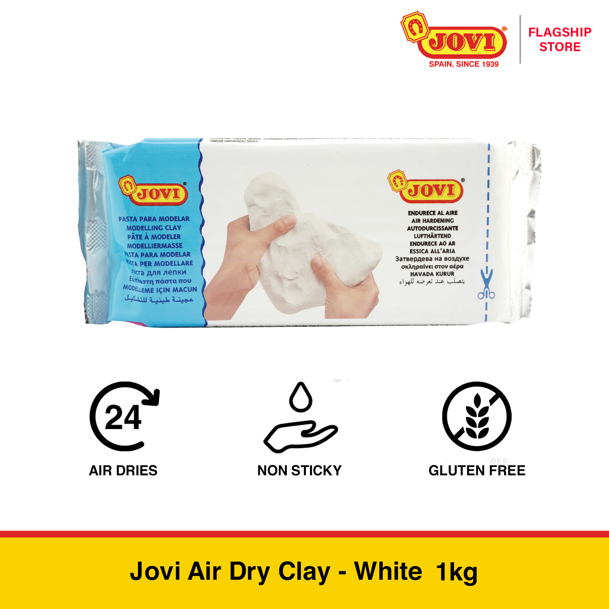 Jovi Air Hardening Clay White 1kg White