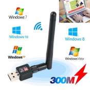 Mini USB WiFi Adapter 300mbps with 2dBi Antenna Dongle