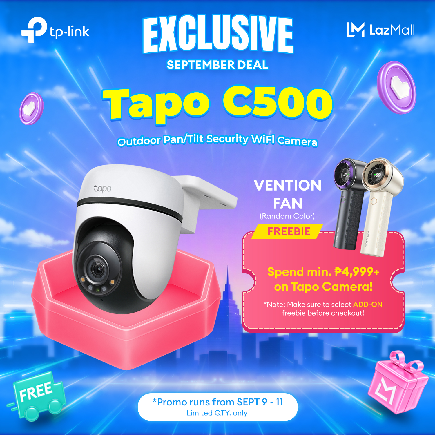 TP-Link Official Store / Tapo C500 / 2MP Indoor Outdoor 360 Degrees Pan and Tilt Motion Tracking WiFi IP Security Cctv Sale Camera Connect to Cellphone with Mic and Speaker - Philippines
