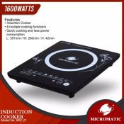 Micromatic 1600w Induction Cooker with 8 Cooking Functions