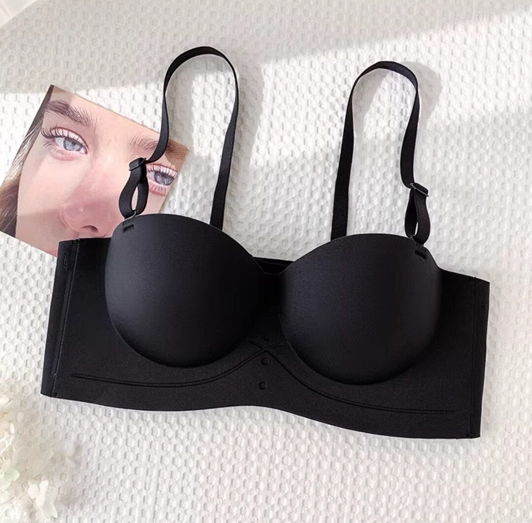 Motovita Seamless Half Cup Bra Small Chest Push Up Brassiere Strapless Comfortable Wireless Underwear - Image 3