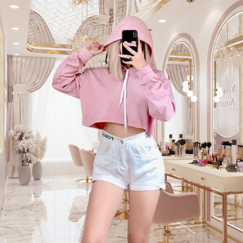 Crop top best sale hoodie style