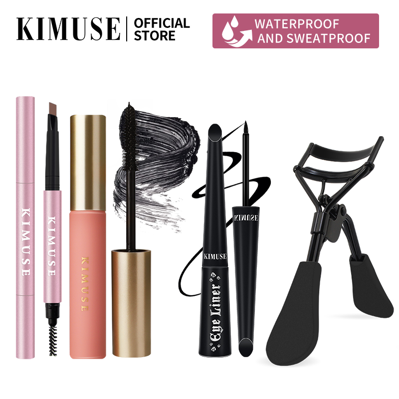 Discount on Kimuse  shoes - SKU:  Double-Head Waterproof Eyebrow Pencil+volum Express Mascara+ Liquid Eyeliner+ Eyelash Curler 4pcs/S